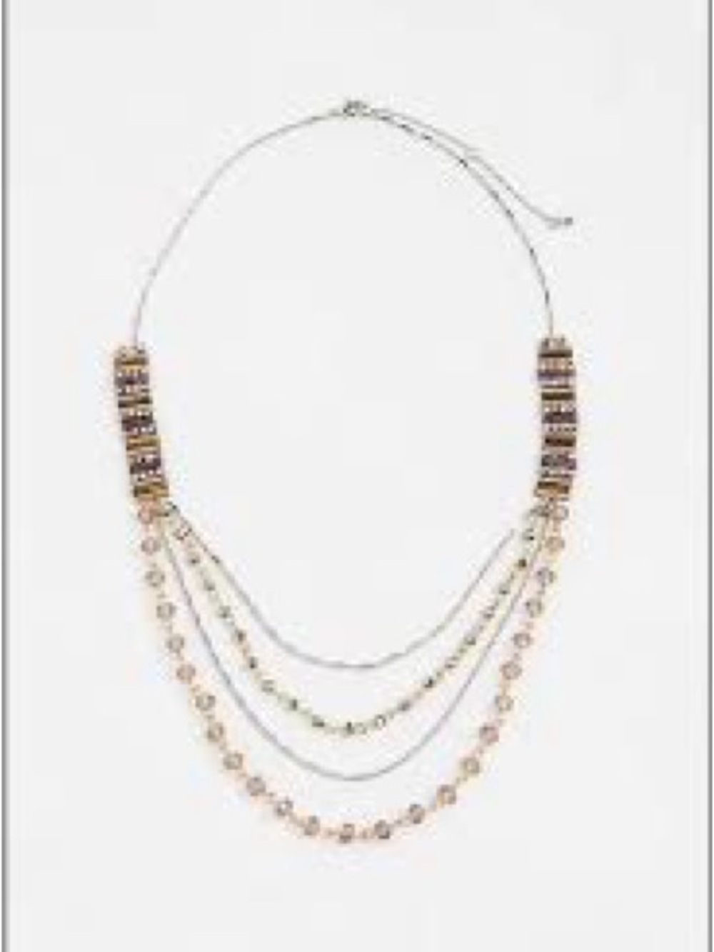 J. Jill Layered Gold Chain Necklace with Burgundy Beads